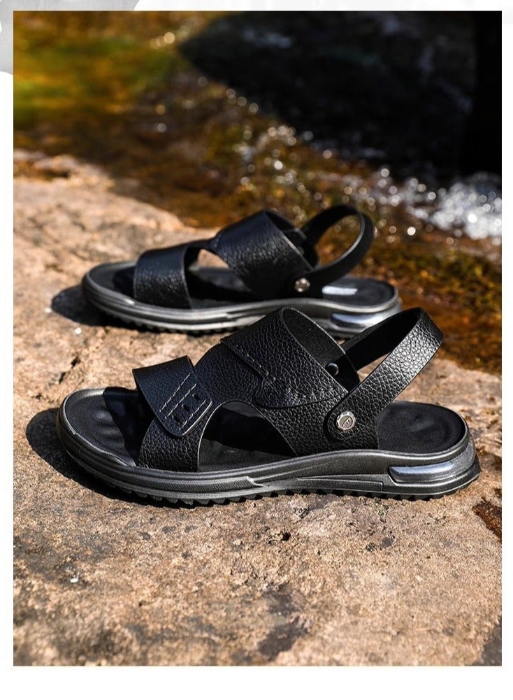 Warrior New Fashionable Leather Men's Business Slippers - Image 1