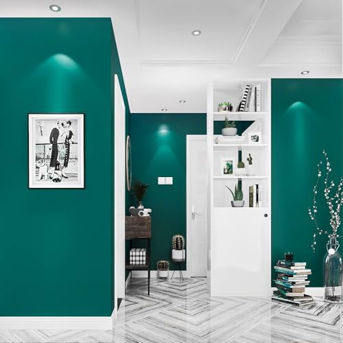 HAPPYMATES Self Adhesive Wallpaper Waterproof Old Furniture Vinyl Stickers Wooden Door Wardrobe Desktop PVC Wall Papers (24 X 48 Inch, Dark Green Wood Matte) - Image 2
