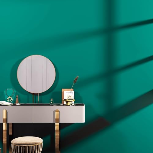 HAPPYMATES Self Adhesive Wallpaper Waterproof Old Furniture Vinyl Stickers Wooden Door Wardrobe Desktop PVC Wall Papers (24 X 48 Inch, Dark Green Wood Matte) - Image 3