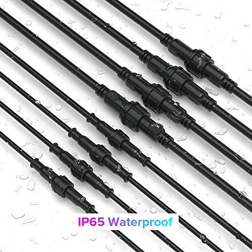 BTF-LIGHTING 5PCS 9.84ft 3meter 4 Pin 0.2mm²/24AWG IP65 Extension Cable Wire with Male and Female Connectors at Both Ends for RGB 5050 WS2815 WS2805 SK9822 etc LED Strip 15mm nut Small Size - Image 4