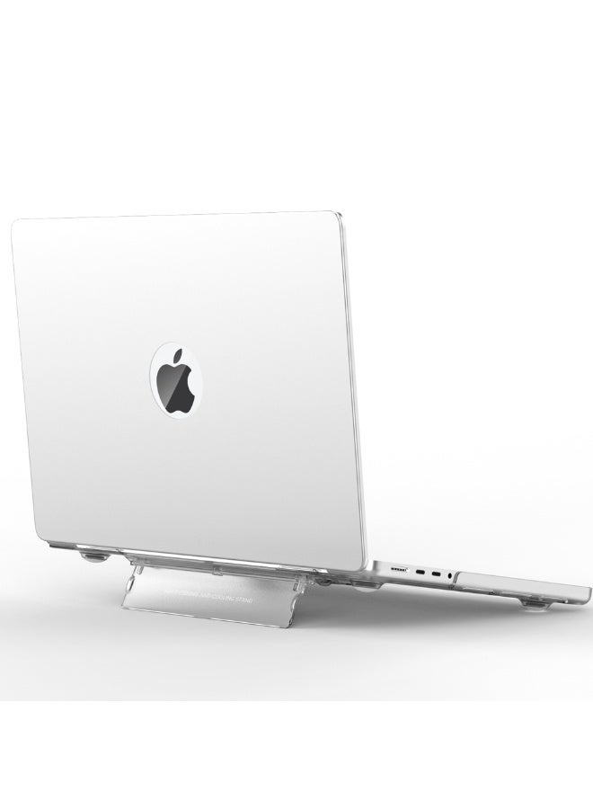 T I G O MacBook Pro 14" Matte Clear Transparent Case with Foldable Stand – Protective Hard Shell with overheating protection for 2024-2021 M3 Pro/Max, M2, M1 Models (A2918/A2992/A2779/A2442) - Image 1