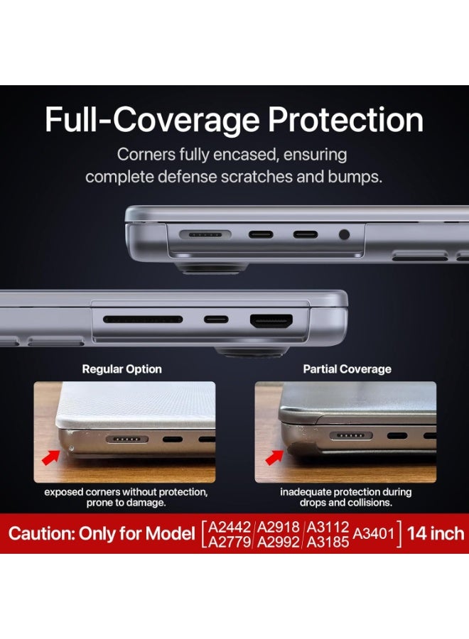 T I G O MacBook Pro 14" Matte Clear Transparent Case with Foldable Stand – Protective Hard Shell with overheating protection for 2024-2021 M3 Pro/Max, M2, M1 Models (A2918/A2992/A2779/A2442) - Image 4