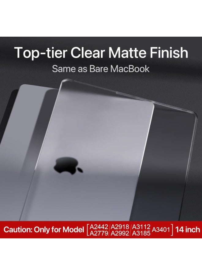 T I G O MacBook Pro 14" Matte Clear Transparent Case with Foldable Stand – Protective Hard Shell with overheating protection for 2024-2021 M3 Pro/Max, M2, M1 Models (A2918/A2992/A2779/A2442) - Image 5