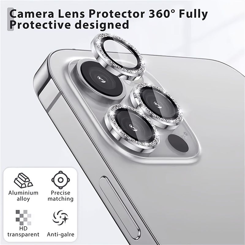3 Pcs Scratch Resistant HD Camera Lens Protector Compatible With iPhone 17 Pro Max iPhone 17 Pro 9H Tempered Metal Ultra Thin Camera Screen Protector Cover Ring Perfect Fit Easy Install - Image 3