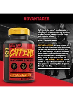 Mutant Caffeine - Pure, Straightforward Pharmaceutical Grade Caffeine Pills, Restore Mental Alertness Or Wakefulness When Fatigued, 240 Tablets Per Bottle  - Image 3