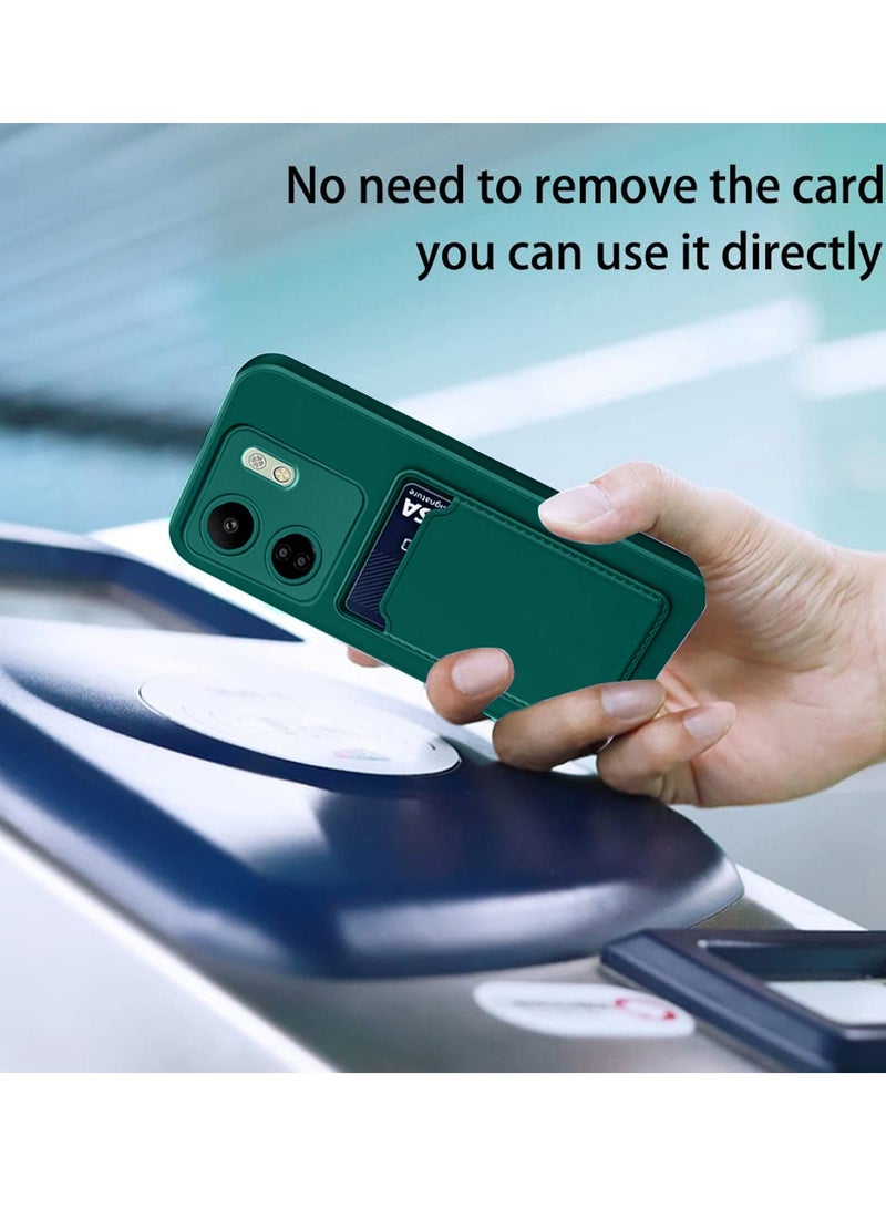 Wtech Silicone TPU With Card Holder Case Cover For Xiaomi Redmi 13C 4G 2023 / Xiaomi Poco C65 4G 2023 Green  - Image 3