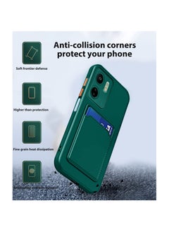 دبليو تيك غطاء حماية من السيليكون TPU مع حامل البطاقة لهاتف Xiaomi Redmi 13C 4G 2023 / Xiaomi Poco C65 4G 2023 أخضر داكن  - Image 2