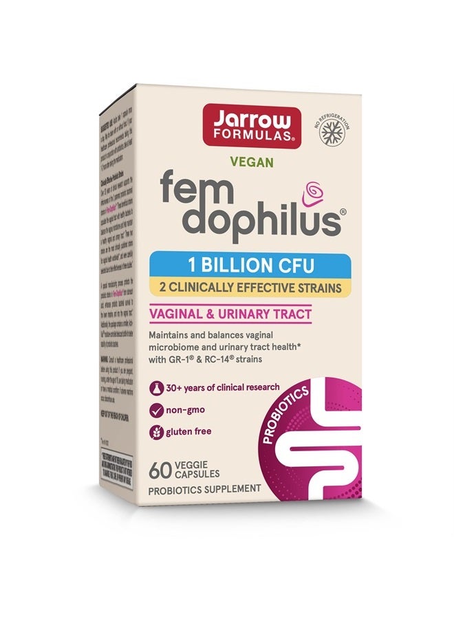 jarrow formulas فيم-دوفيلوس - مكمل بروبيوتيك للنساء - 60 كبسولة نباتية - سلالتين فعالتين سريرياً - 1 مليار وحدة تشكيل مستعمرة - توازن ميكروبيوم المهبل وصحة المسالك البولية - مستقر على الرف - Image 1