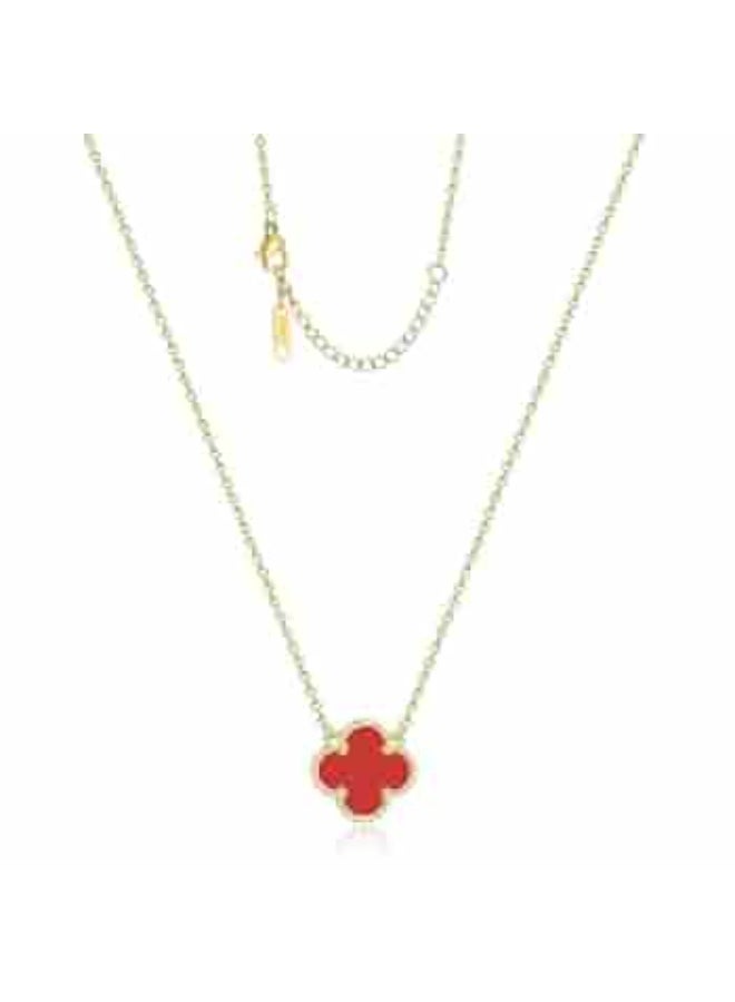 Luxuria 18k gold-plated stainless steel necklace, modern and simple design four-leaf clover pendant, choker for women - Image 2