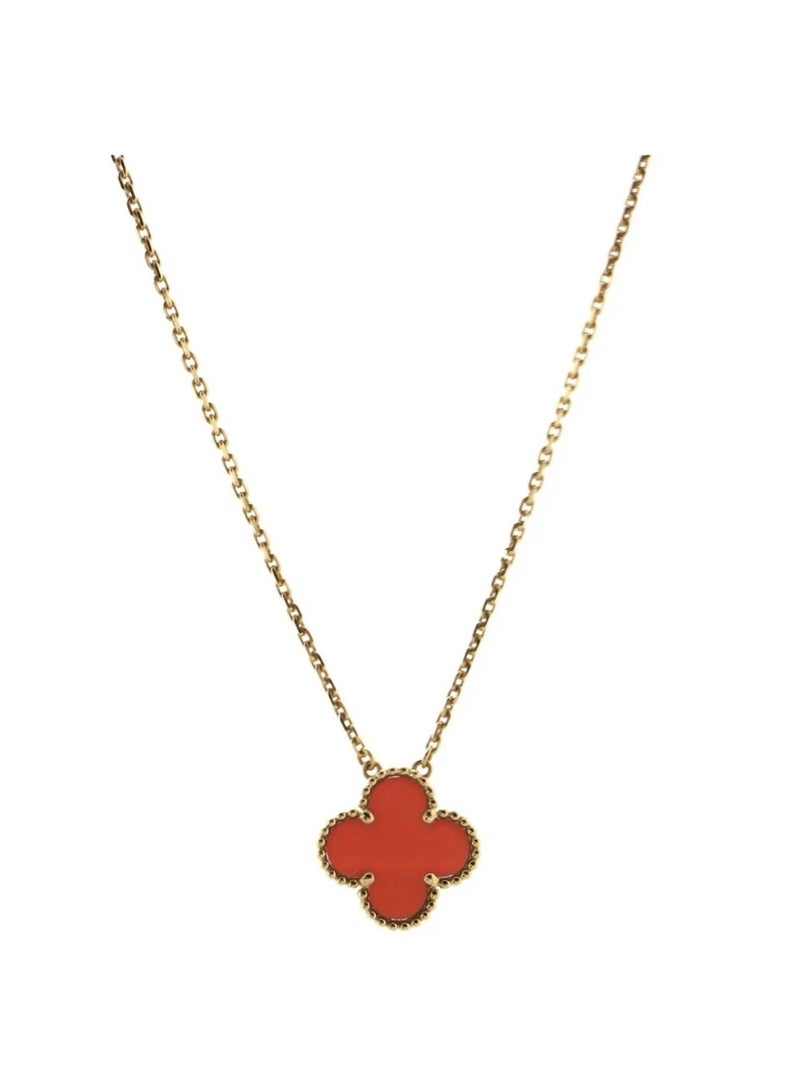 Luxuria 18k gold-plated stainless steel necklace, modern and simple design four-leaf clover pendant, choker for women - Image 3