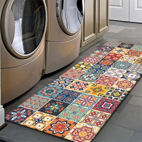 Mattitude Rubber Rectangular Kitchen Mats for Floor Set of 2 Pcs | Non-Skid, Soft Absorbent Rugs for Kitchen Floor, Laundry, and Hallway | 120x40cm, 40x60cm| (Multi Colour) - Image 4