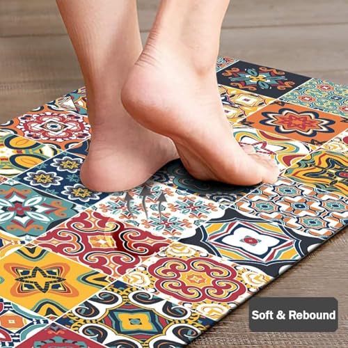 Mattitude Rubber Rectangular Kitchen Mats for Floor Set of 2 Pcs | Non-Skid, Soft Absorbent Rugs for Kitchen Floor, Laundry, and Hallway | 120x40cm, 40x60cm| (Multi Colour) - Image 3