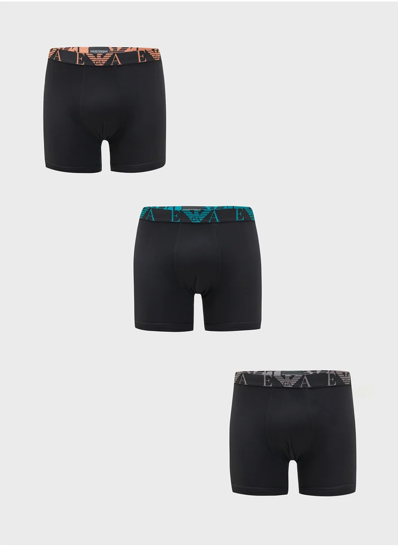 امبوريو ارماني 3 Pack Logo Band Boxers