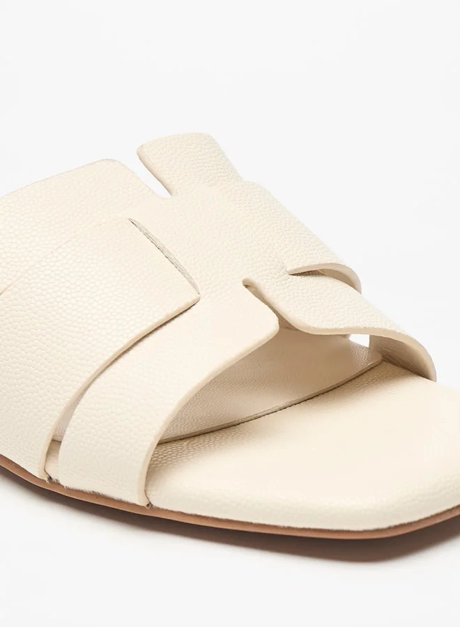 فلورا بيلا من شو إكسبرس Solid Slip-On Sandals with Block Heels