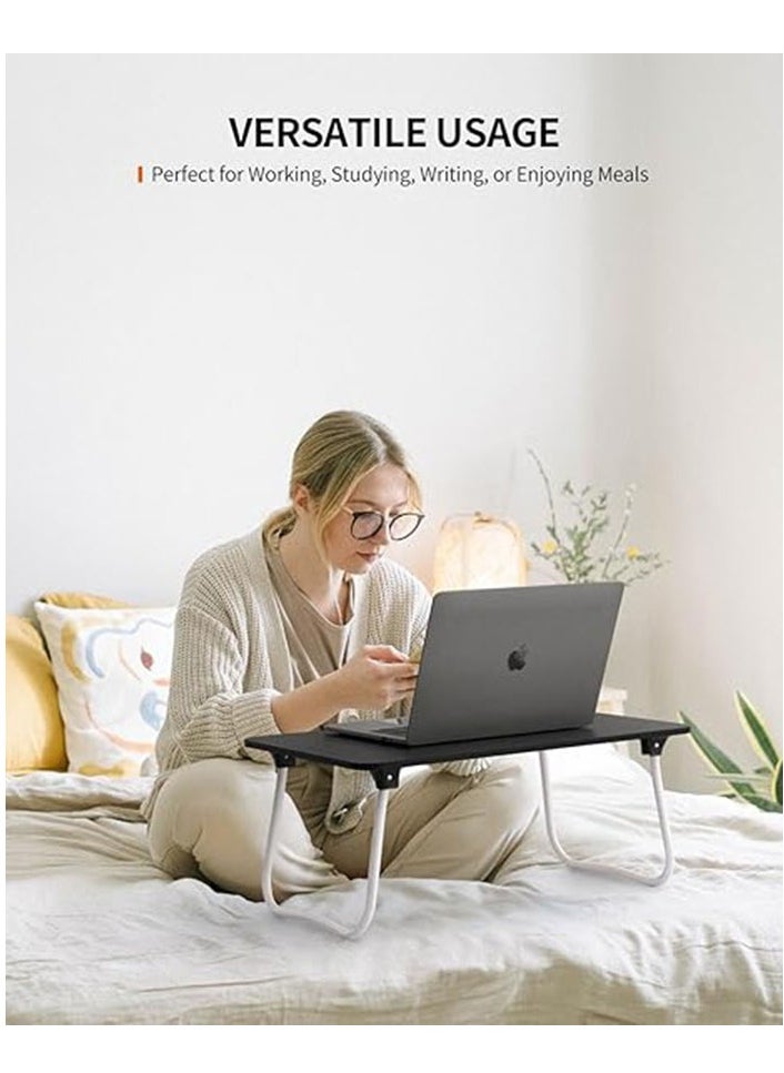 Arabest - Foldable Laptop Desk, Portable Lap Desk Bed Table, Lightweight Breakfast Table Tray Desk, Laptop Stand, Mini Table for Working Writing Drawing Eating Picnic-Black - Image 1
