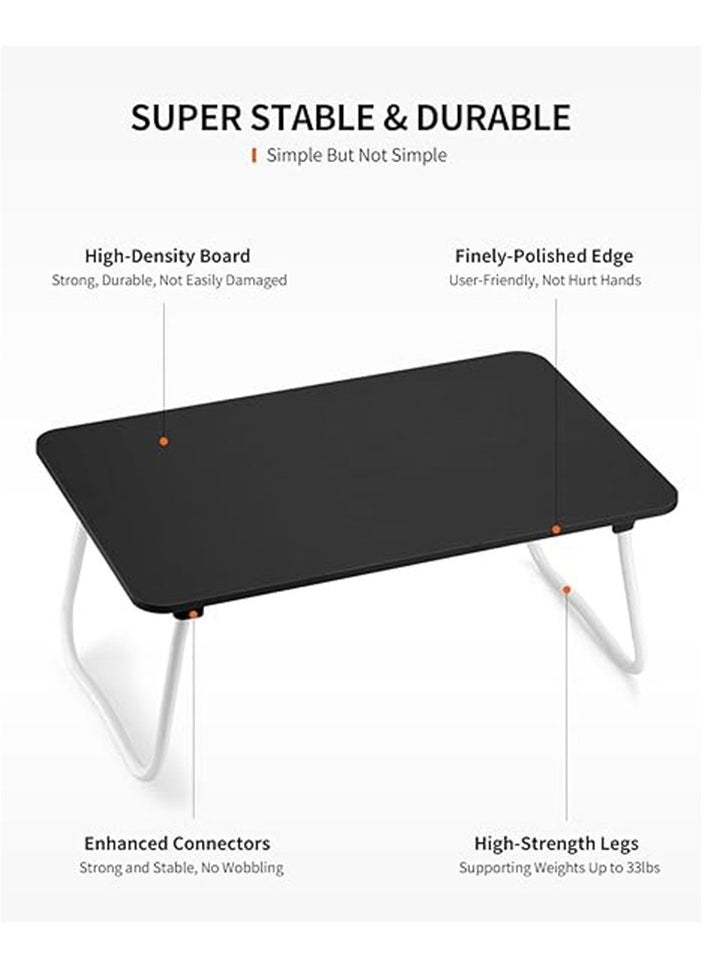 Arabest - Foldable Laptop Desk, Portable Lap Desk Bed Table, Lightweight Breakfast Table Tray Desk, Laptop Stand, Mini Table for Working Writing Drawing Eating Picnic-Black - Image 1