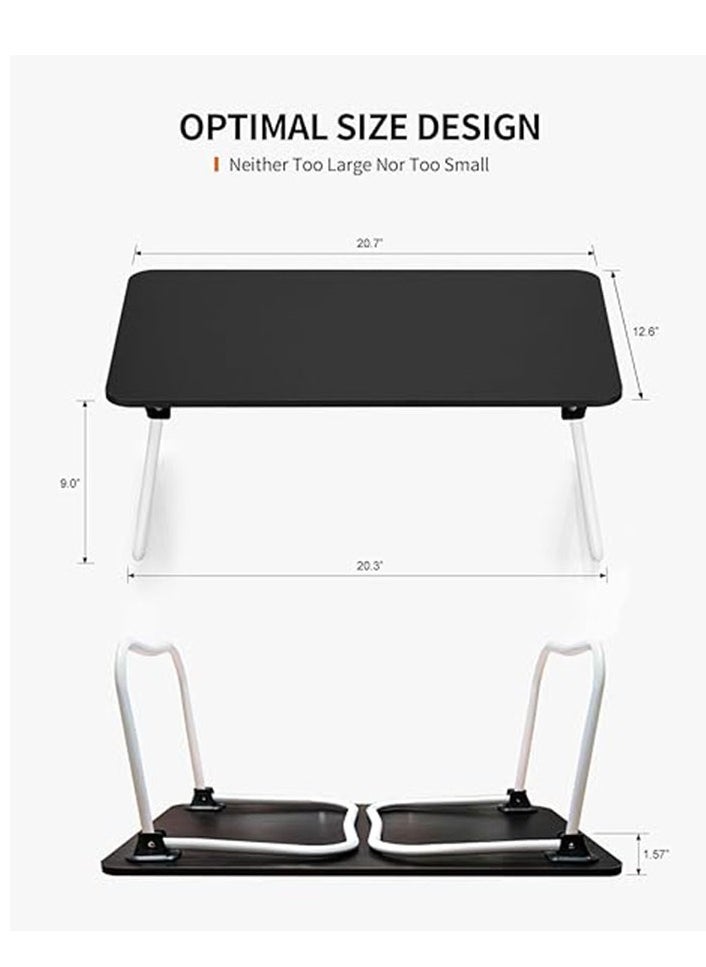 Arabest - Foldable Laptop Desk, Portable Lap Desk Bed Table, Lightweight Breakfast Table Tray Desk, Laptop Stand, Mini Table for Working Writing Drawing Eating Picnic-Black - Image 1