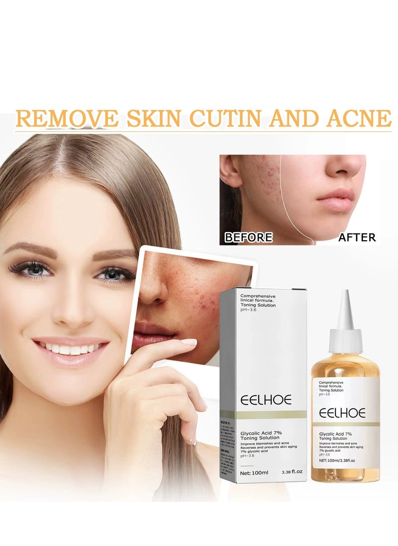 EELHOE Glycolic Acid 7% Toning Solution – Exfoliate, Brighten, Hydrate, and Refine Pores for Smooth, Radiant Skin  - Image 3