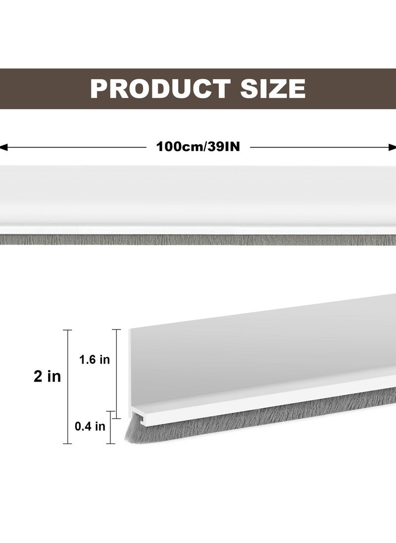 Dominy Door Seal Strip,Door Gap Filler Bottom, Door Bottom Seal Dust/Cold Air Insulation or Noise Cancelling Door Seal,Door Bottom Weather Stripping 2 Inch W x 39 Inch L White  - Image 2
