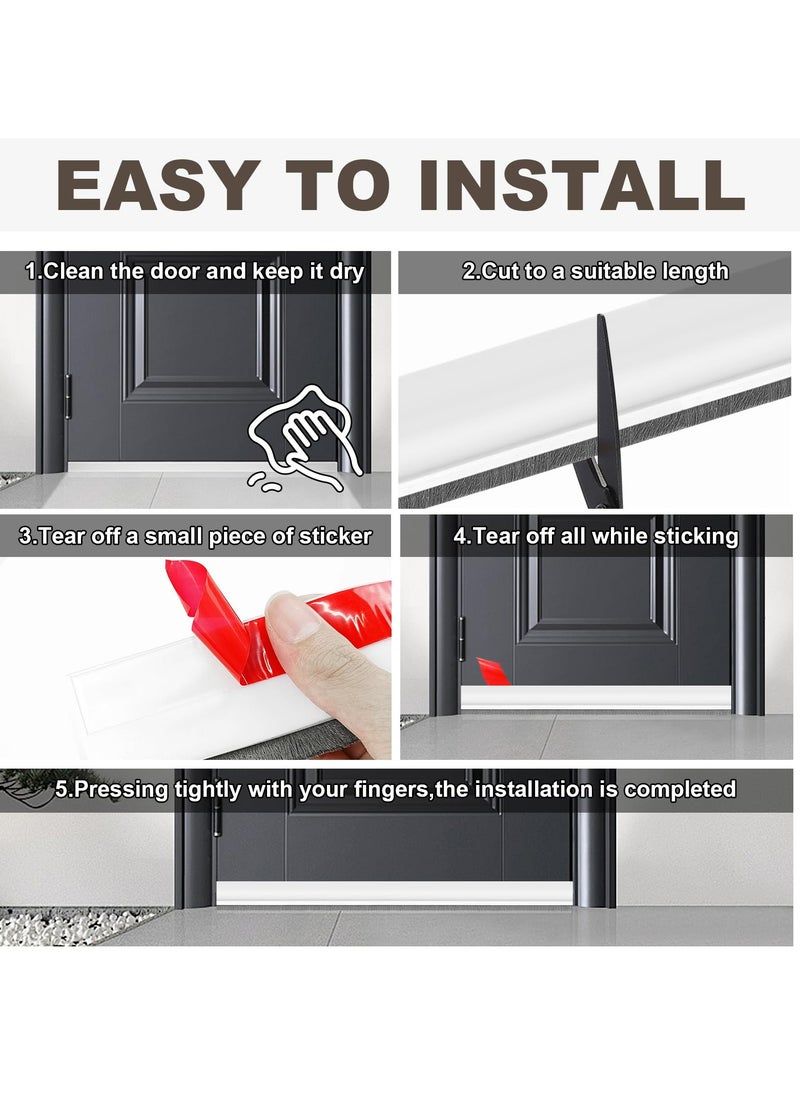 Dominy Door Seal Strip,Door Gap Filler Bottom, Door Bottom Seal Dust/Cold Air Insulation or Noise Cancelling Door Seal,Door Bottom Weather Stripping 2 Inch W x 39 Inch L White  - Image 5