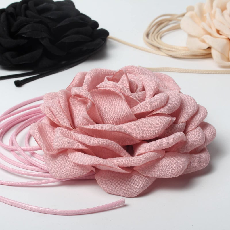 Cuizhiyu 4PK Flower Choker Necklace for Women, Big Rose Flower Necklace, Big Floral Necklace for Party Bride Wedding Party Summer Necklacesâ€¦ - Image 5