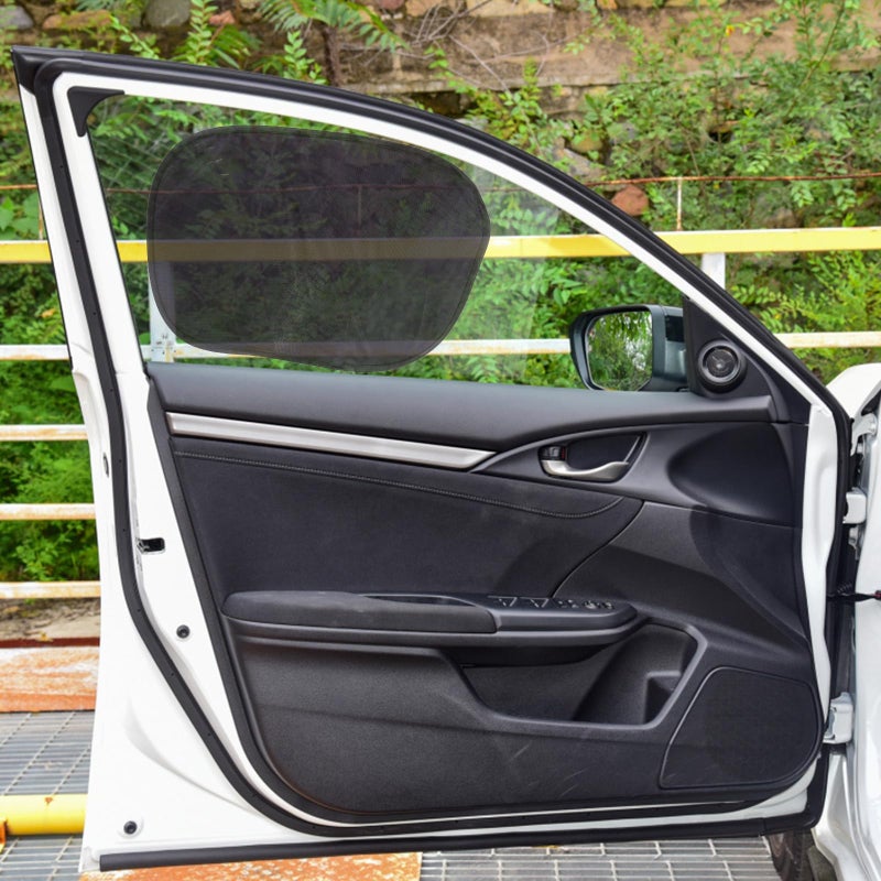 Static Cling Car Window Sun Shades 50x30cm Black Mesh UV Protection Side Window Sunshades 2 Pack - Image 4
