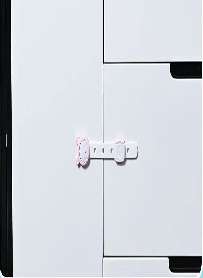 Prostuff.in Baby Proofing Locks for Cabinets, Closet, Drawers, Dresser, Door Latches No Tools No Drilling, Pink, Color 3 Pcs - Image 5
