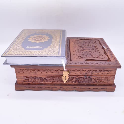 santarms Wooden Quran Box with Rehal Stand & Holy Quran Book (Arabic) | Handmade Foldable Quran Holder | Perfect Ramadan Gift Box | Home Decor & Reading Aid - Image 5