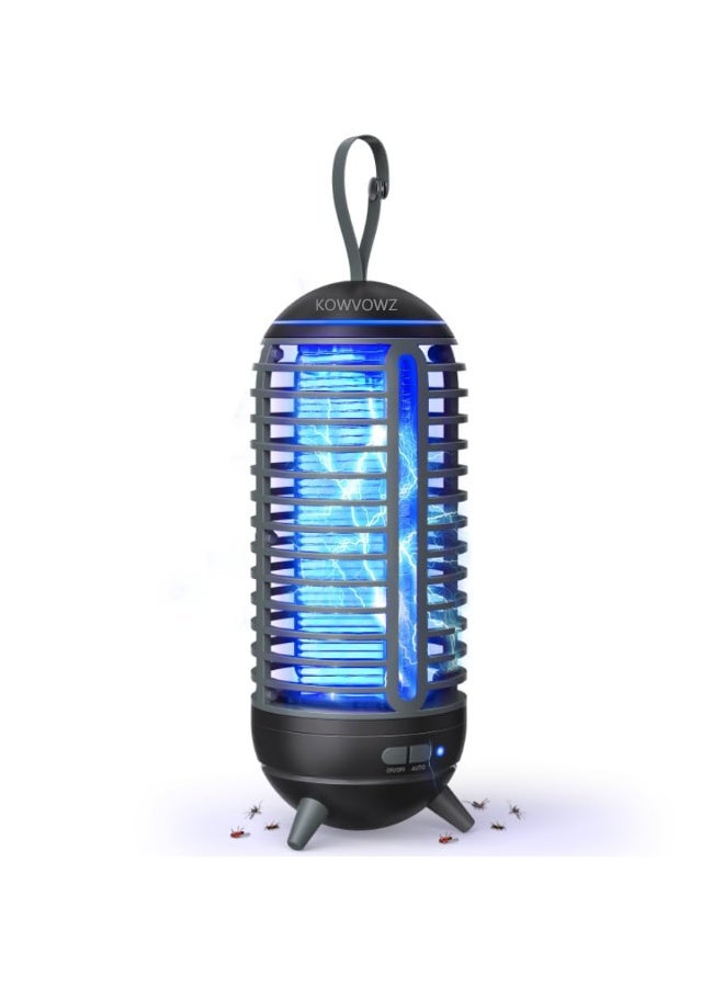 Cordless Bug Zapper, Electric Mosquito Bug Killer Lamp, 2500mAh Battery Powered Insect Killer, 2 in 1 Waterproof Mosquito Killer Lamp for Patio Home Backyard Yard Garden