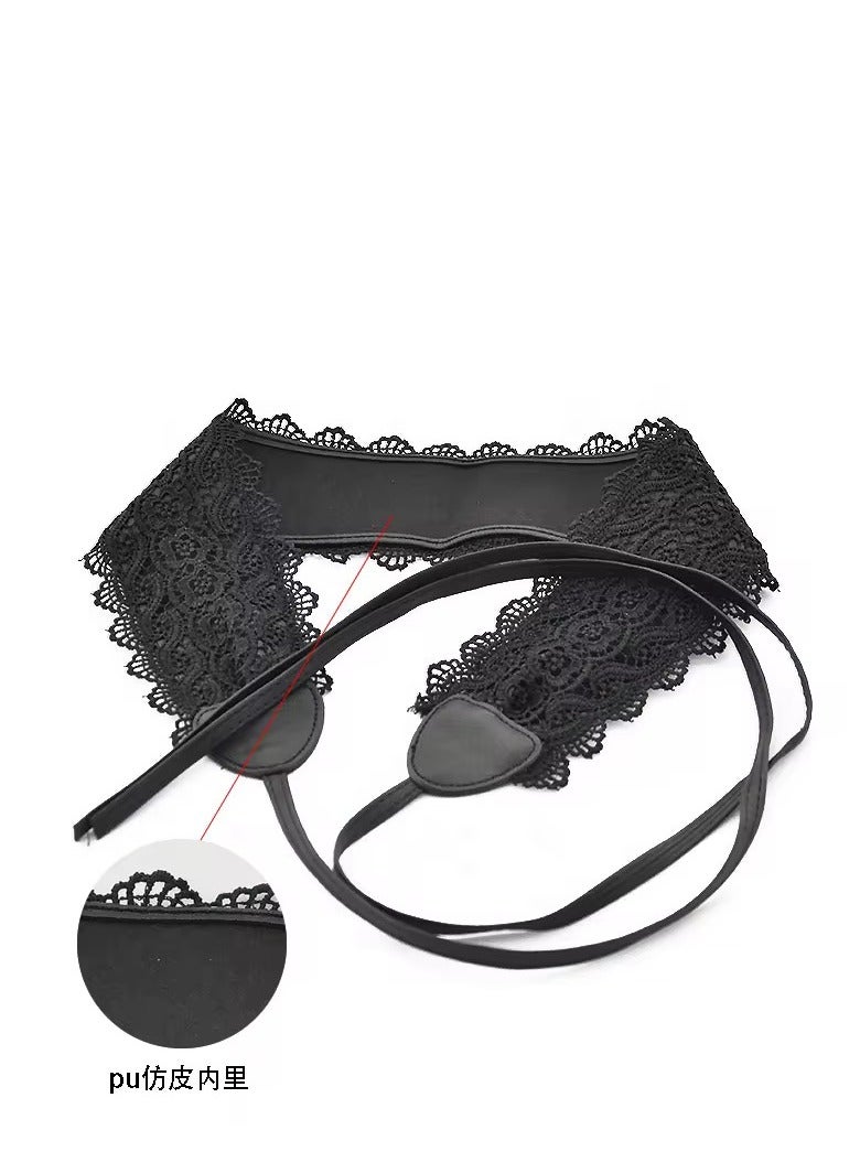 Glowudz Women Faux Leather Cinch Waistband Lace Belt  - Image 3
