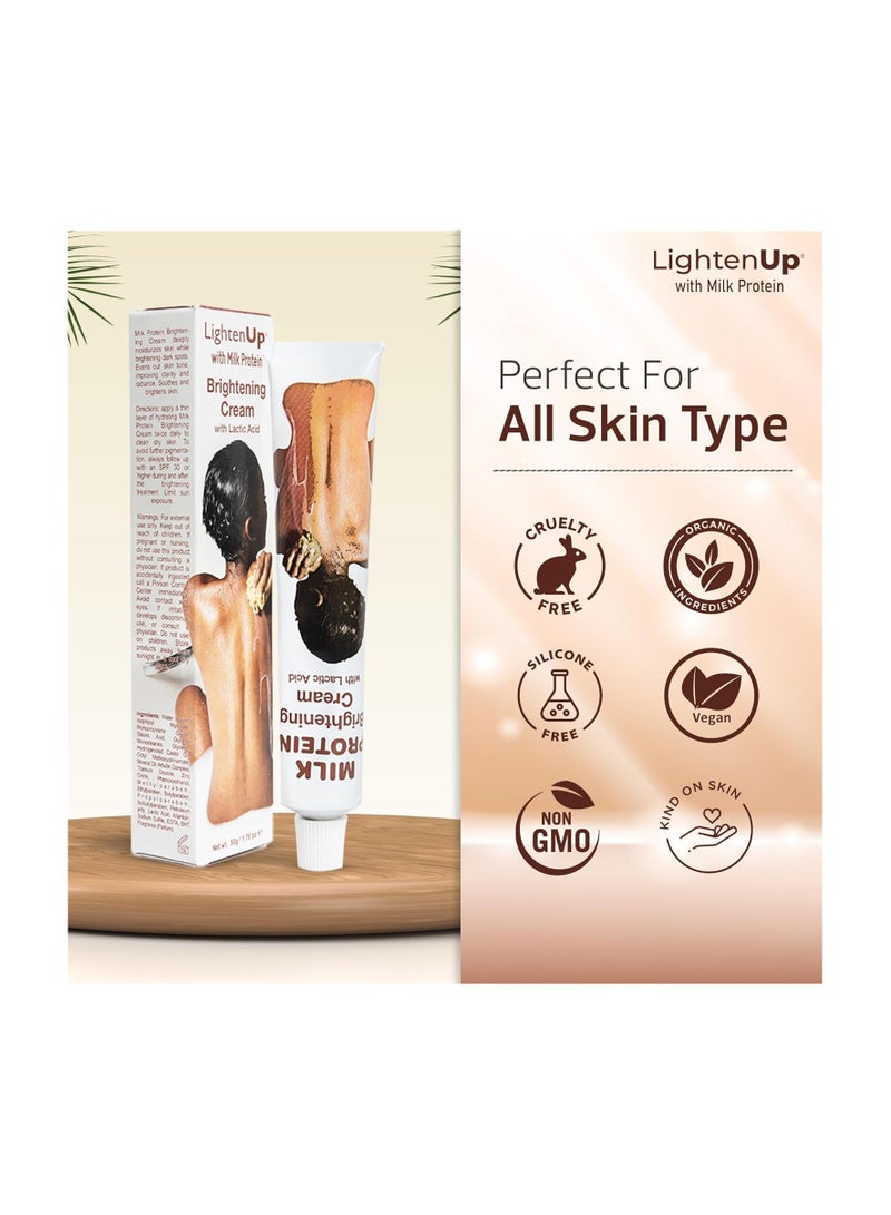 OMIC LIGHTEN-UP OMIC LightenUp Skin Brightening Cream | 50 ml/1.76 Oz | Skin Moisturizing Cream with Milk Protein | Skin Glowing Cream | For Face & Body | With Vitamin C, Shea Butter, Lactic Acid - Image 4