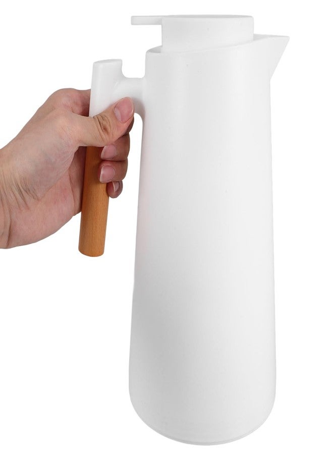 ياردوي إبريق قهوة حراري من ياردوي سعة 1 لتر، ترمس معزول بتفريغ الهواء بجدار مزدوج ومقبض خشبي، غلاية ماء معزولة، ترمس شاي للمشروبات الساخنة أو الباردة - Image 4