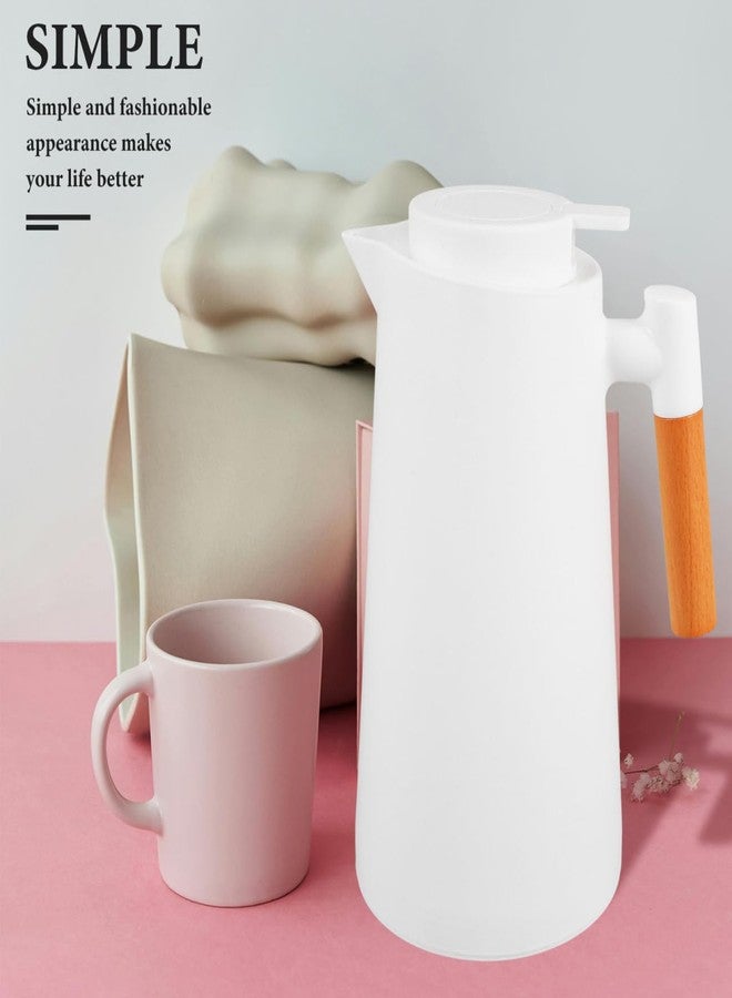 ياردوي إبريق قهوة حراري من ياردوي سعة 1 لتر، ترمس معزول بتفريغ الهواء بجدار مزدوج ومقبض خشبي، غلاية ماء معزولة، ترمس شاي للمشروبات الساخنة أو الباردة - Image 2