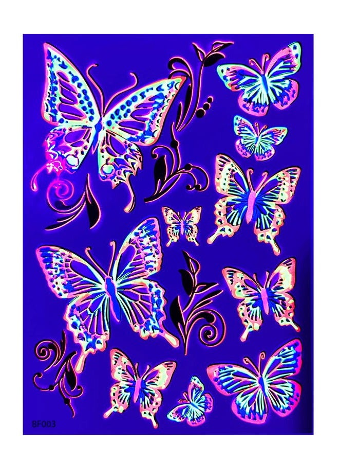 d'IRIS studio Blacklight Glow Party Temporary Tattoo-1 Sheet -Buttterfly - Image 5