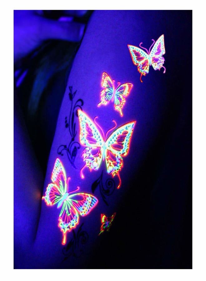 d'IRIS studio Blacklight Glow Party Temporary Tattoo-1 Sheet -Buttterfly - Image 4