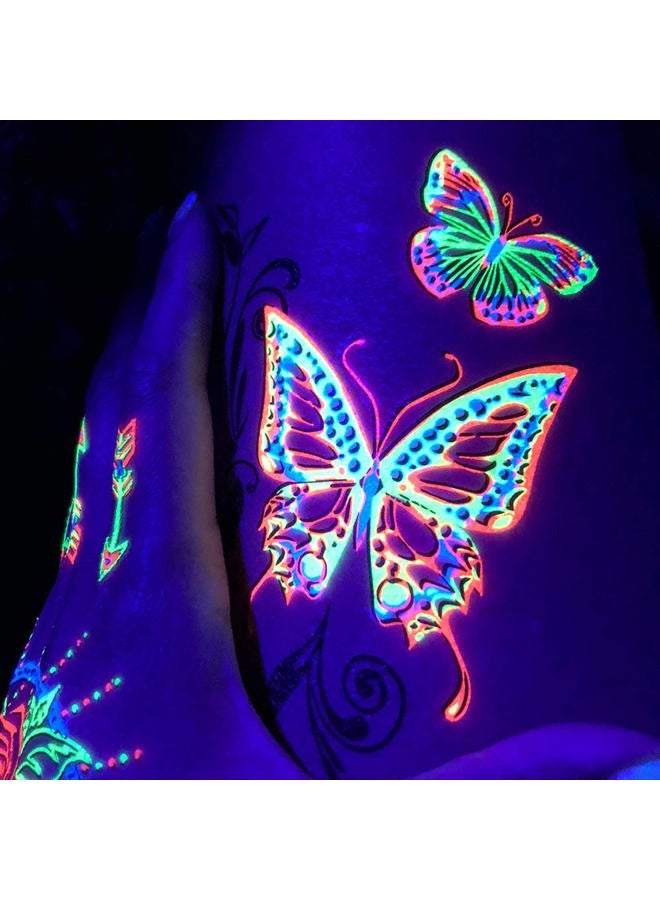d'IRIS studio Blacklight Glow Party Temporary Tattoo-1 Sheet -Buttterfly - Image 1