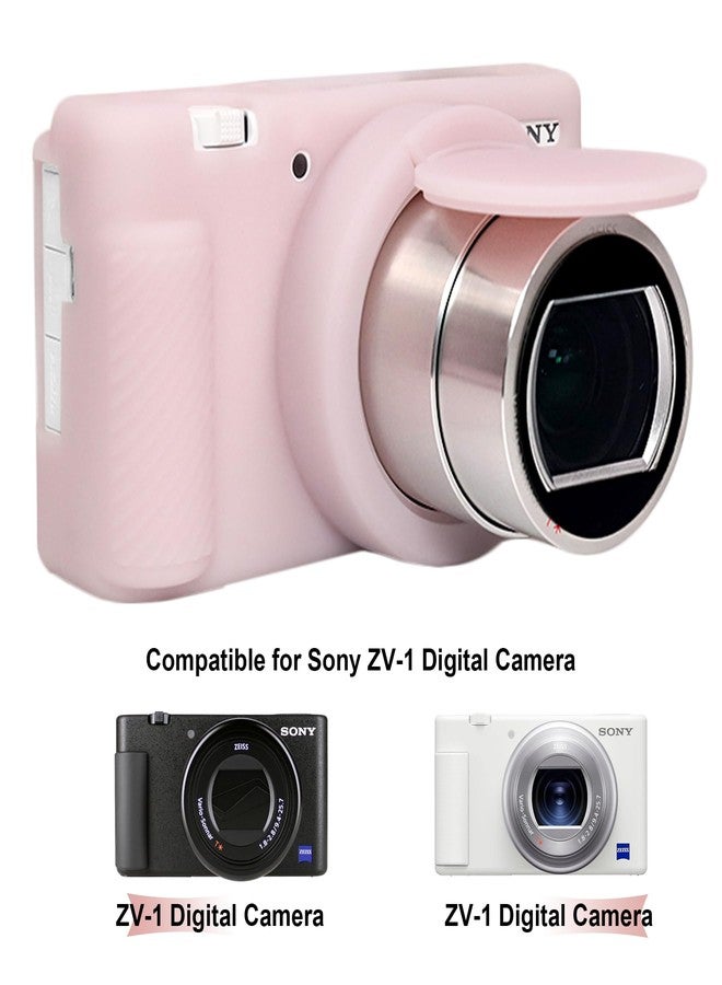 BOVKE Soft Camera Case for Sony ZV-1 Digital Camera, ZV1 Camera Silicone Case Cover Rubber Body Skin Protector Sleeve with Removable Lens Cover fits Sony ZV-1 Vlogging Camera, Jelly Pink - Image 2