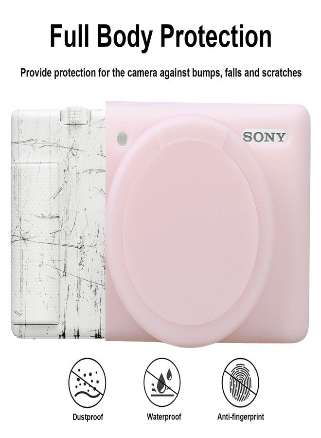 BOVKE Soft Camera Case for Sony ZV-1 Digital Camera, ZV1 Camera Silicone Case Cover Rubber Body Skin Protector Sleeve with Removable Lens Cover fits Sony ZV-1 Vlogging Camera, Jelly Pink - Image 3