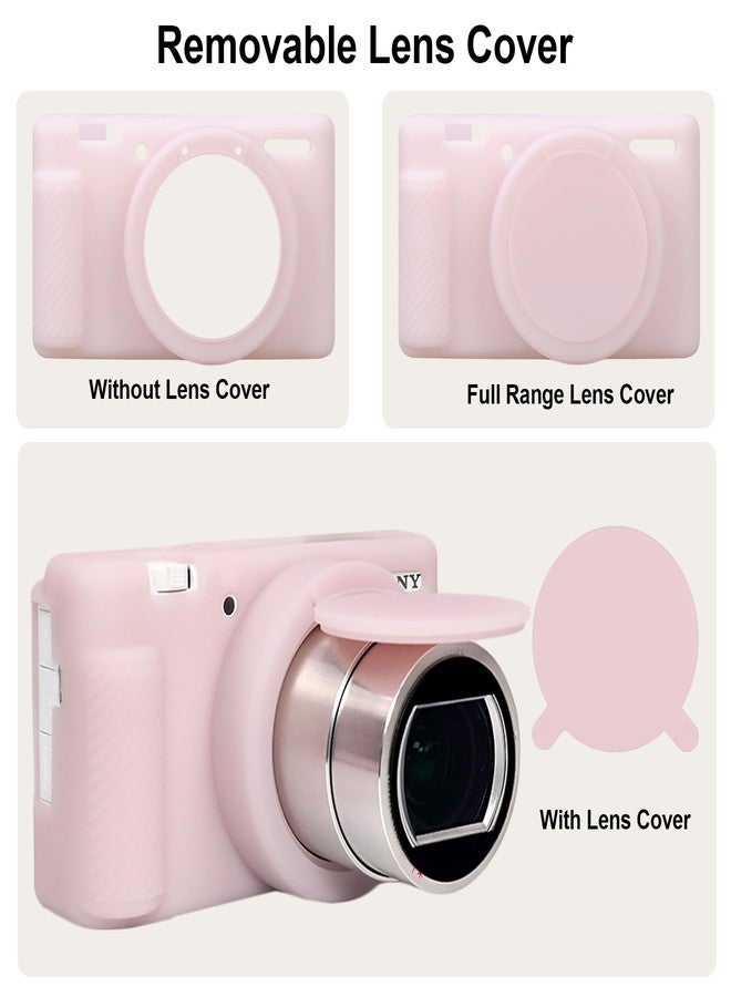 BOVKE Soft Camera Case for Sony ZV-1 Digital Camera, ZV1 Camera Silicone Case Cover Rubber Body Skin Protector Sleeve with Removable Lens Cover fits Sony ZV-1 Vlogging Camera, Jelly Pink - Image 4
