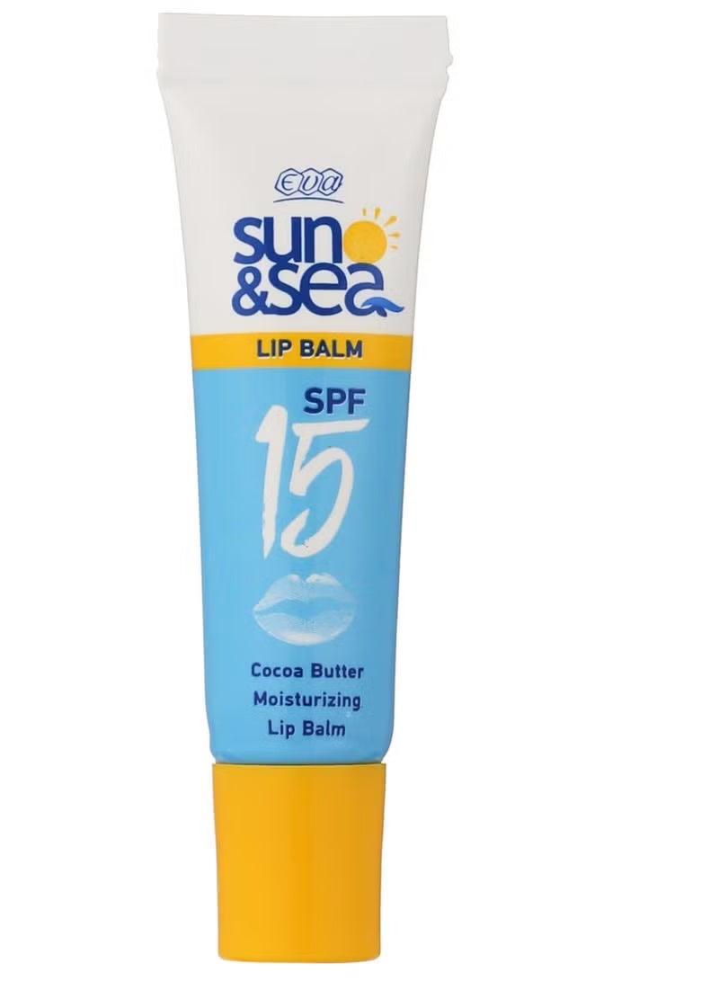 Eva Sun & Sea Lip Balm 15 SPF Cocoa Butter Moisturizing Lip Balm 10g