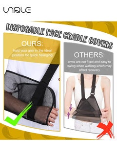 Unique 2 Pcs Mesh Arm Shoulder Sling Adjustable Shoulder Immobilizer for Shower Breathable Rotator Cuff Solution Lightweight Shoulder Sling for Shower Brace Black Arm Supports for Supporting Elbow Wrist  - Image 4
