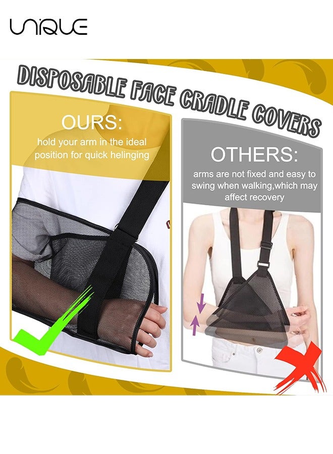 Unique 2 Pcs Mesh Arm Shoulder Sling Adjustable Shoulder Immobilizer for Shower Breathable Rotator Cuff Solution Lightweight Shoulder Sling for Shower Brace Black Arm Supports for Supporting Elbow Wrist  - Image 4