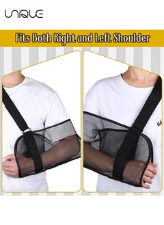 Unique 2 Pcs Mesh Arm Shoulder Sling Adjustable Shoulder Immobilizer for Shower Breathable Rotator Cuff Solution Lightweight Shoulder Sling for Shower Brace Black Arm Supports for Supporting Elbow Wrist  - Image 5