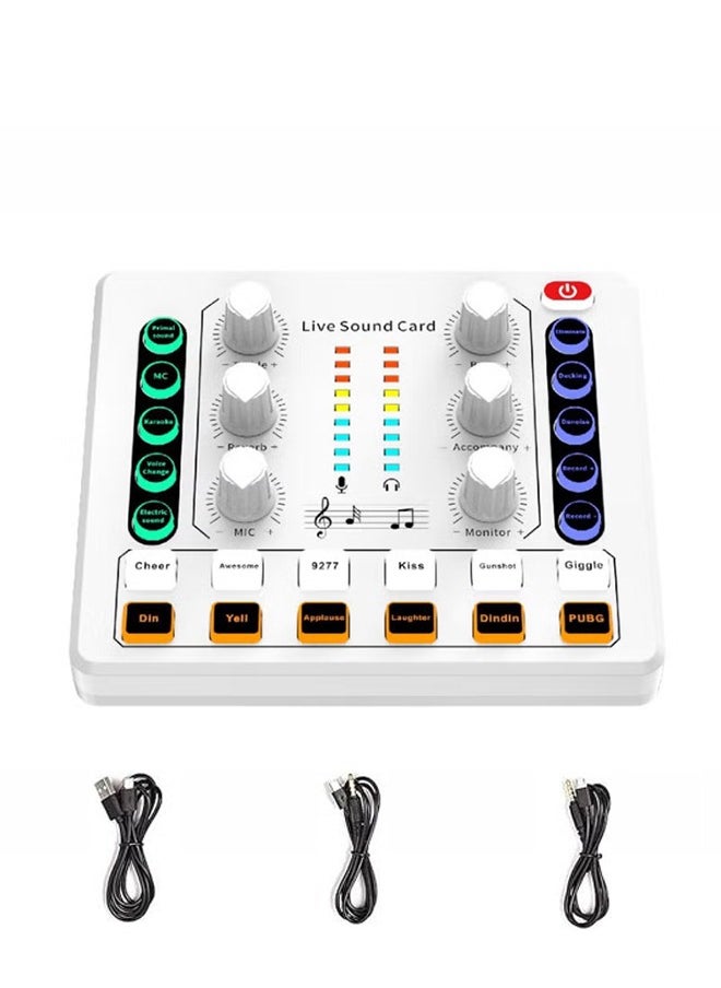 VOGMAX M8 Live Sound Card DJ Mixer Music Recording Sounds Four Kinds Of Sound Changes Live Broadcast TikTok Facebook YouTube USB Bluetooth  - Image 1