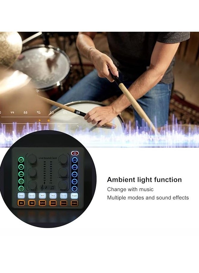 VOGMAX M8 Live Sound Card DJ Mixer Music Recording Sounds Four Kinds Of Sound Changes Live Broadcast TikTok Facebook YouTube USB Bluetooth  - Image 4