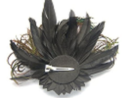 Fdesigner 20s Peacock Fascinator Flapper Feather Hair Clip Gatsby Headpiece for Women - Image 3