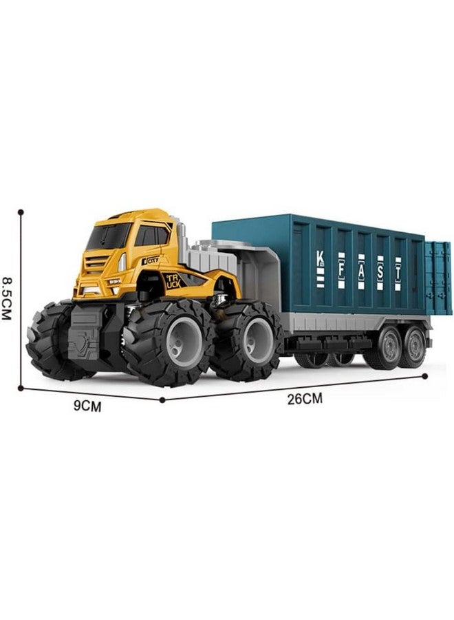 DEUSON ECOM Transportation Truck Toy for Kids Boys Diecast Alloy Logistic Big Trucks Toy with Friction Powered Miniature - Image 2