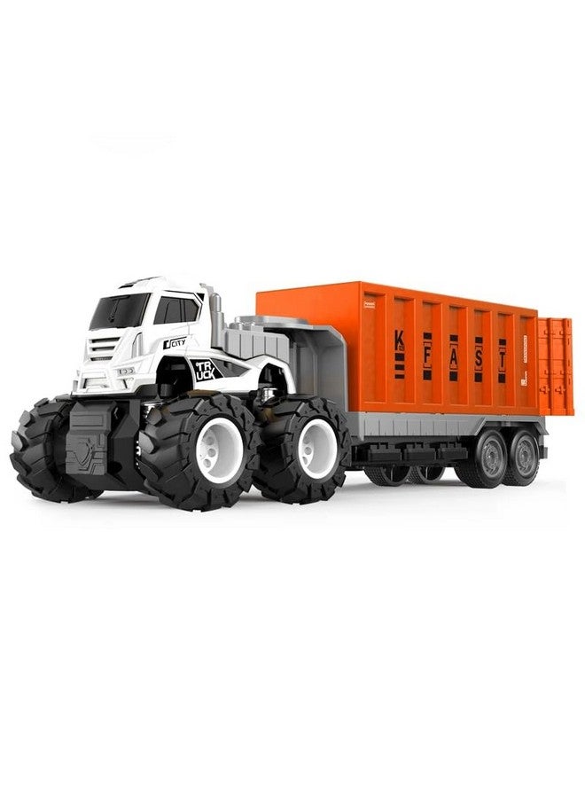 DEUSON ECOM Transportation Truck Toy for Kids Boys Diecast Alloy Logistic Big Trucks Toy with Friction Powered Miniature - Image 1