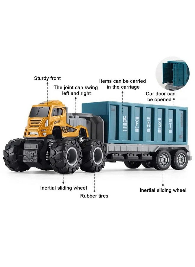 DEUSON ECOM Transportation Truck Toy for Kids Boys Diecast Alloy Logistic Big Trucks Toy with Friction Powered Miniature - Image 3