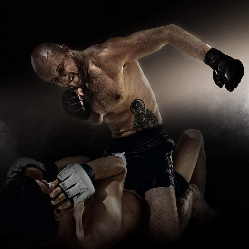 Rdx MMA Gloves Premium Real Maya Hide Leather, Mixed Martial Arts Sparring & Grappling Gloves for Training, Fighting Gloves, Fingerless Design, Padded Open D-Cut Palm, Mixed Martial Arts Equipment - Image 5